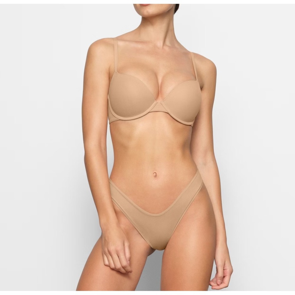 Skims Fits Everybody Push-Up Demi Bra, Ochre,‎ 38D - Picture 2 of 3